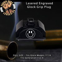 Smiley Face Lasered Engraved Glock Grip Plug