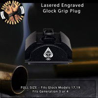 Aces of Spades Tribal Lasered Engraved Glock Grip Plug