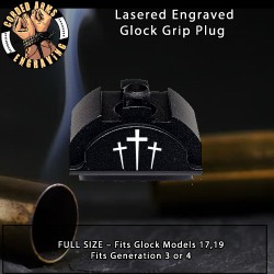 3 Crosses Lasered Engraved Glock Grip Plug