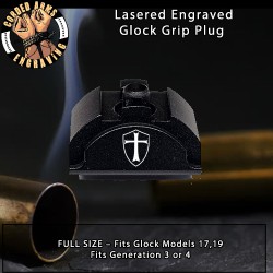 Knights Templar Shield Lasered Engraved Glock Grip Plug