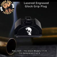 Sideview Skull Lasered Engraved Glock Grip Plug