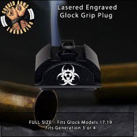 Biohazard Punk Gears Lasered Engraved Glock Grip Plug