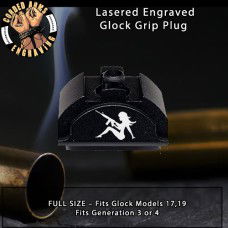Girl With Gun Lasered Engraved Glock Grip Plug