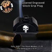 Punisher Girl Lasered Engraved Glock Grip Plug