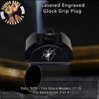 Black Widow Lasered Engraved Glock Grip Plug