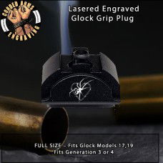 Black Widow Lasered Engraved Glock Grip Plug