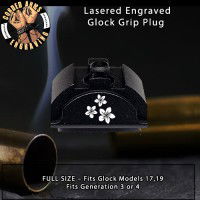 Flowers Lasered Engraved Glock Grip Plug