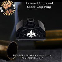 Fleur-de-lis Lasered Engraved Glock Grip Plug