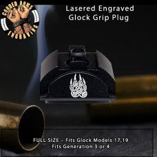 Tribal Bear Paw Lasered Engraved Glock Grip Plug