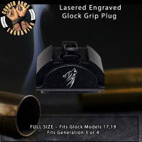 Tribal Wolf Lasered Engraved Glock Grip Plug
