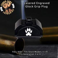Wolf Paw Lasered Engraved Glock Grip Plug