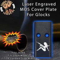 Girl with Gun Lasered Engraved MOS Cover Plate