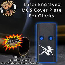 Girl with Gun Lasered Engraved MOS Cover Plate
