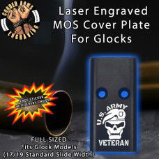 Army Veteran Skull Lasered Engraved MOS Cover Plate