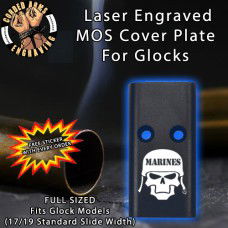 Marine's Skull Lasered Engraved MOS Cover Plate