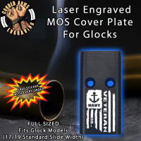 Navy Vet Flag Lasered Engraved MOS Cover Plate