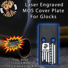 USMC Vet Flag Lasered Engraved MOS Cover Plate