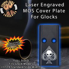 Aces of Spades Skull Lasered Engraved MOS Cover Plate