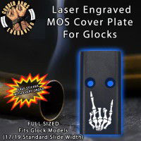 Rock On Skeleton Hand Lasered Engraved MOS Cover Plate