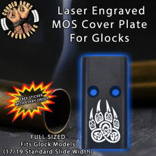 Tribal Bear Paw Lasered Engraved MOS Cover Plate