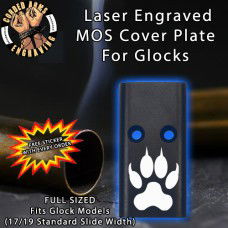 Wolf Paw Lasered Engraved MOS Cover Plate
