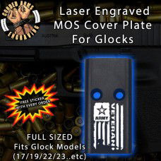 Army Vet Flag Lasered Engraved MOS Cover Plate