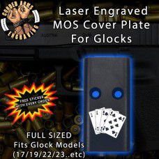 Aces & Eights Lasered Engraved MOS Cover Plate