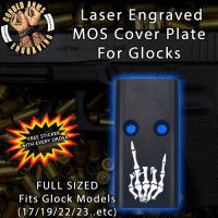 Rock On Skeleton Hand Lasered Engraved MOS Cover Plate