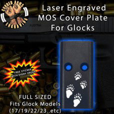 Bear Tracks Lasered Engraved MOS Cover Plate