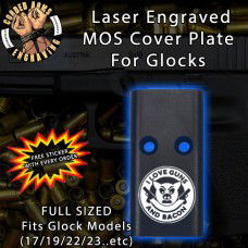 I Love Guns n Bacon Lasered Engraved MOS Cover Plate