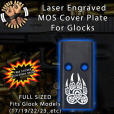 Tribal Bear Paw Lasered Engraved MOS Cover Plate
