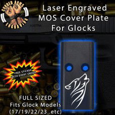 Tribal Wolf Lasered Engraved MOS Cover Plate