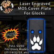 Wolf Paw Lasered Engraved MOS Cover Plate