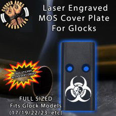 Biohazard Double Skulls Lasered Engraved MOS Cover Plate