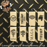 Trump Collection Laser Engraved Brass  Money Clip