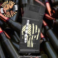 Punisher Flag  Engraved Windowed Pmag