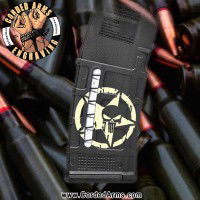 Punisher Star Engraved Windowed Pmag