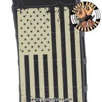 Large American Flag Tattered Engraved Custom Pmag