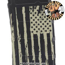 Large American Flag Tattered 2 Engraved Custom Pmag
