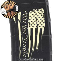 We The People Tattered Flag Engraved Custom Pmag