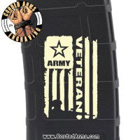 Army Vet Flag Laser Engraved Custom Pmag