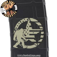 Big Foot Star Flag Engraved Custom Pmag