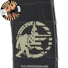 Big Foot Star Flag Engraved Custom Pmag