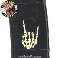 Rock On Skeleton Hand Laser Engraved Custom Pmag