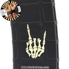 Rock On Skeleton Hand Laser Engraved Custom Pmag