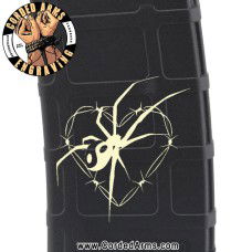 Black Widow Laser Engraved Custom Pmag