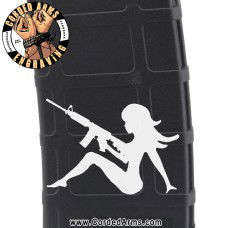 Girl with Gun Engraved Custom Pmag
