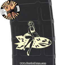 Pinup Bomber Girl Laser Engraved Custom Pmag