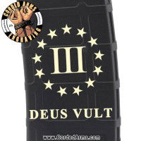 3 Percent 3% Deus Vult Laser Pmag Laser Engraved Custom Pmag