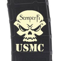 Marines Semper Fi Skull Laser Engraved Custom Pmag